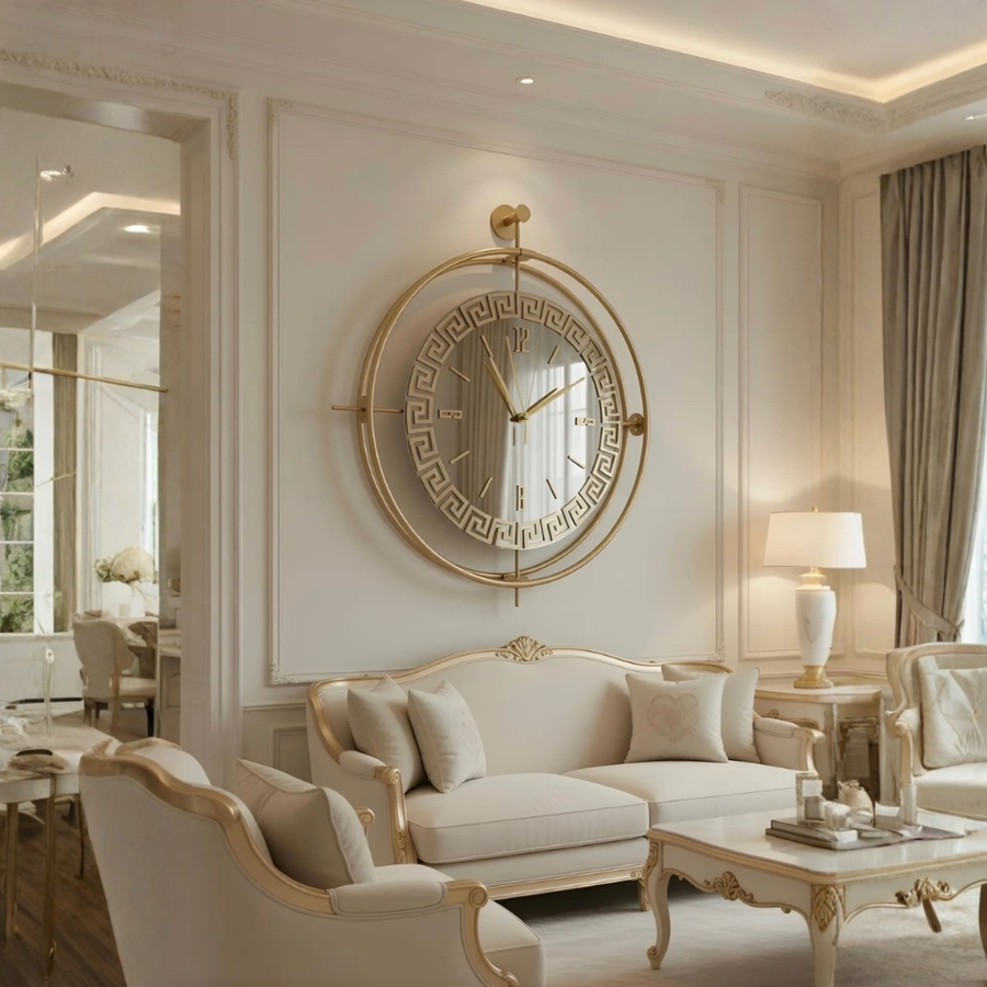 Versay Gold Aynalı Ledli Exclusive Duvar Saati