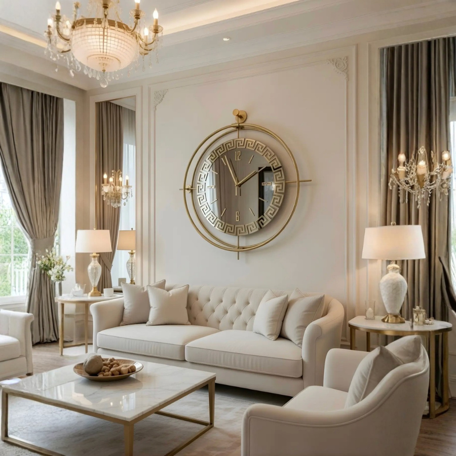 Versay Gold Aynalı Ledli Exclusive Duvar Saati