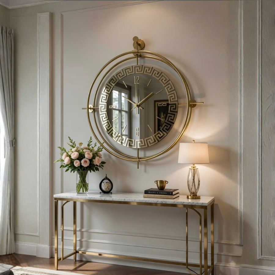 Versay Gold Aynalı Ledli Exclusive Duvar Saati