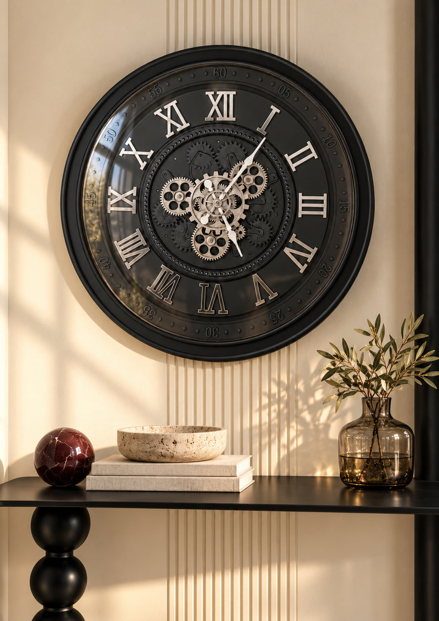 Metasery 60 cm Çarklı Duvar Saati – Model 02