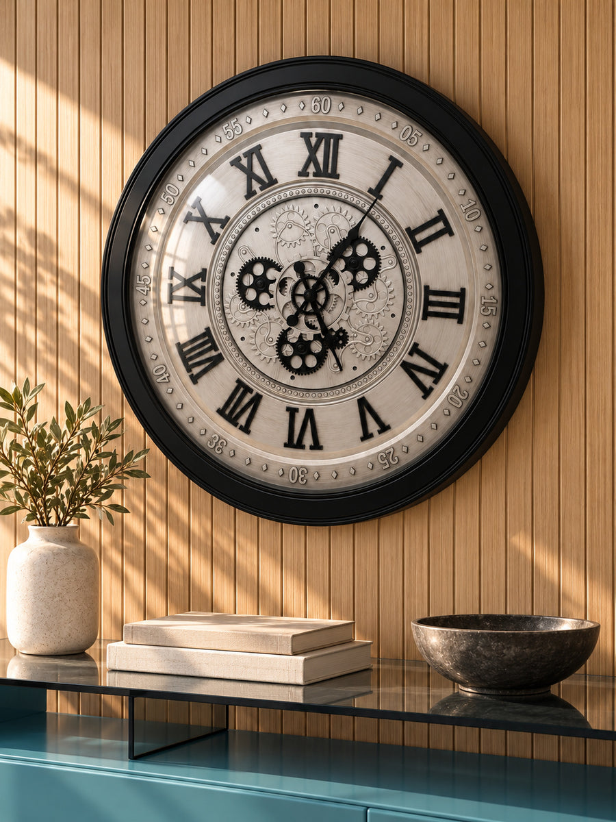 Metasery 60 cm Çarklı Duvar Saati – Model 03