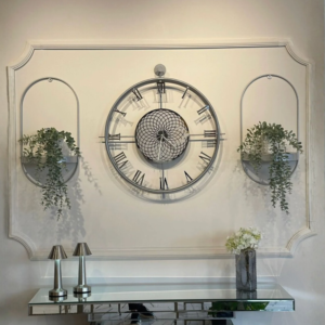 Home chakra roma gümüş kadran exclusive modern duvar saati