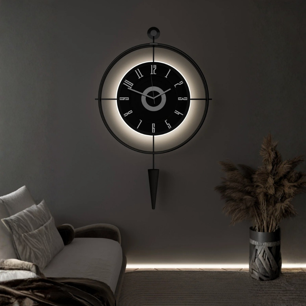 lavinya siyah kadran ledliexclusive black duvar saati lavinya siyah kadran ledliexclusive black duvar saati