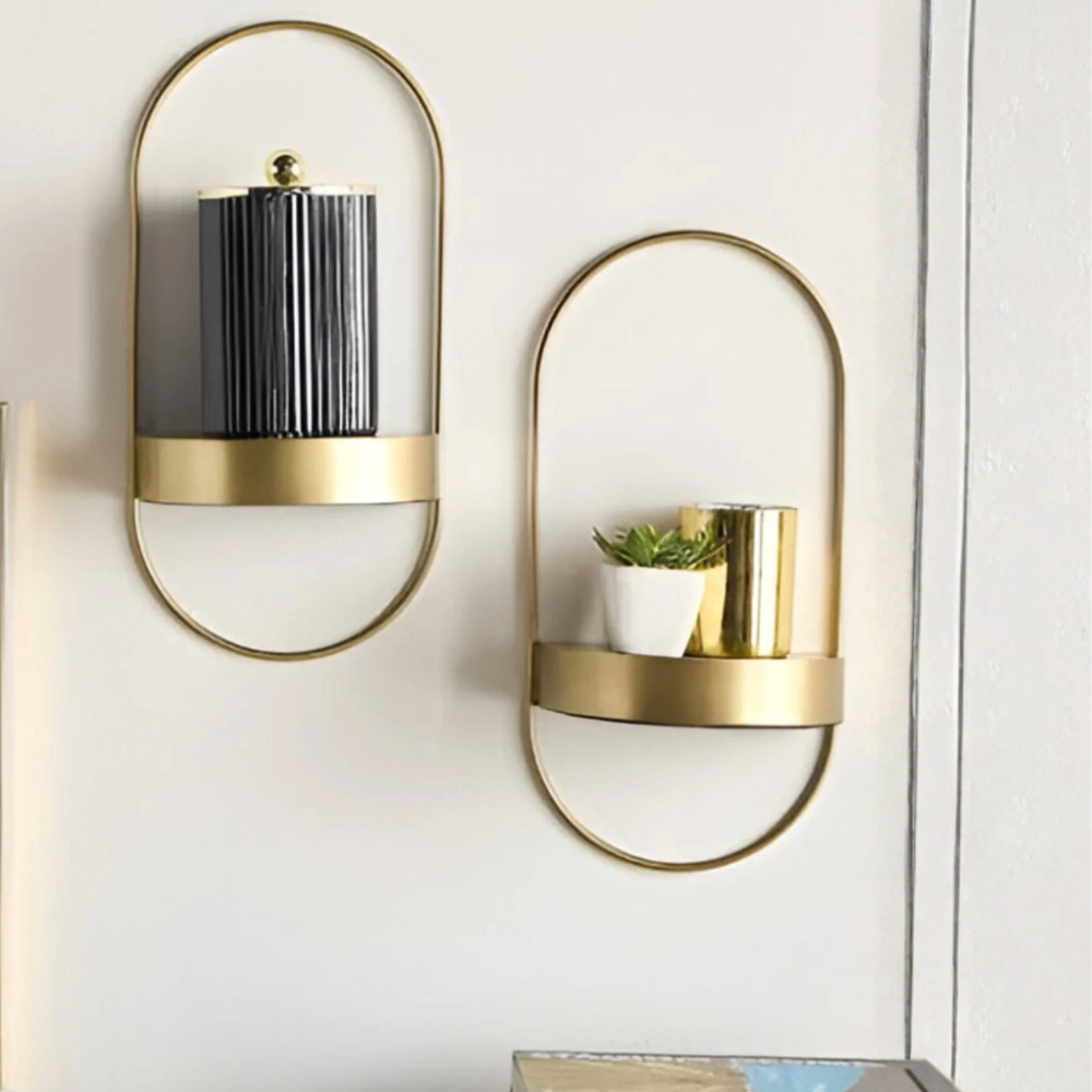 gold oval dekor duvar rafı modern metal gold oval dekor duvar rafı modern metal